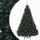 Kunstigt juletræ med julekugler mørkegrønt 300 cm 600 LED'er
