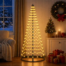 LED juletræ 165 cm 270 LED'er Varm hvid Jern Sort