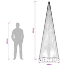 LED juletræ 285 cm 744 LED'er Varm hvid Jern Sort