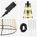 LED juletræ 485 cm 1632 LED'er Varm hvid Jern Sort