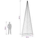 LED juletræ 485 cm 1632 LED'er Varm hvid Jern Sort