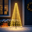 LED juletræ 165 cm 270 LED'er Varm hvid Jern Sort