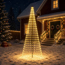 LED juletræ 285 cm 744 LED'er Varm hvid Jern Sort