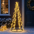 LED juletræ 165 cm 540 LED'er Varm hvid Stål Sort