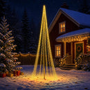 LED juletræ 485 cm 3000 LED'er Varm hvid Stål Sort