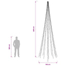 LED juletræ 485 cm 3000 LED'er Varm hvid Stål Sort