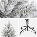 Kunstigt Hinged Juletræ 180 cm PVC og metal Grøn og Hvid