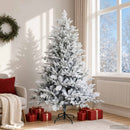 Kunstigt Hinged Juletræ 180 cm PVC og metal Grøn og Hvid