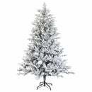 Kunstigt Hinged Juletræ 180 cm PVC og metal Grøn og Hvid