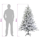 Kunstigt Hinged Juletræ 180 cm PVC og metal Grøn og Hvid