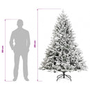 Kunstigt Hinged Juletræ 210 cm PVC og metal Grøn og Hvid