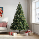 Kunstigt Hinged Juletræ 210 cm PVC og metal Grøn