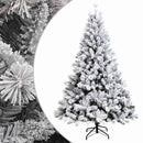 Kunstigt Hinged Juletræ 120 cm PVC og metal Grøn og Hvid