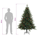 Kunstigt Hinged Juletræ 210 cm PVC og metal Grøn