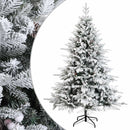Kunstigt Hinged Juletræ 150 cm PVC og metal Grøn og Hvid