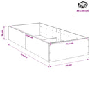 Sengeomkransning til justerbar sengebund Betongrå 80 x 200 cm