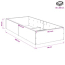 Sengeomkransning til justerbar sengebund Sort eg 90 x 200 cm