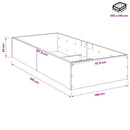 Sengeomkransning til justerbar sengebund Sonoma-eg 100 x 190 cm