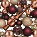 Julekuglesæt 111 stk. Champagne og brun Dia. 6 cm Polystyren