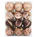 Julekuglesæt 36 stk. Champagne og brun Dia. 6 cm Polystyren
