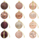 Julekuglesæt 36 stk. Champagne og brun Dia. 6 cm Polystyren