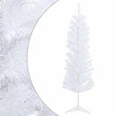 Kunstigt slankt juletræ 150 cm PVC og Stål Hvid