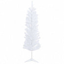 Kunstigt slankt juletræ 150 cm PVC og Stål Hvid