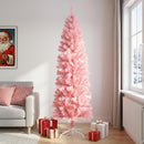 Kunstigt slankt juletræ 240 cm PVC og Stål Lyserød