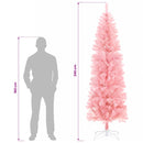Kunstigt slankt juletræ 240 cm PVC og Stål Lyserød