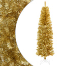 Kunstigt slankt juletræ 210 cm PVC og Stål Guld