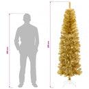 Kunstigt slankt juletræ 210 cm PVC og Stål Guld