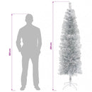 Kunstigt slankt juletræ 210 cm PVC og Stål Sølv