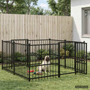 Udendørs Hunde Legesektion Sort 192 x 192 x 100 cm Stål