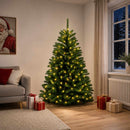Kunstigt Hinged Juletræ 180 cm 300 LED'er Varm hvid PVC