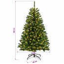 Kunstigt Hinged Juletræ 180 cm 300 LED'er Varm hvid PVC