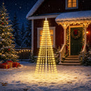 Juletræslys med spyd 500 LED'er Varm hvid og Ø 100 x 250 cm
