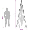 Juletræslys med spyd 500 LED'er Varm hvid og Ø 100 x 250 cm
