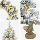 Mini-juletræssæt 60 cm 125 LED'er Varm hvid PVC Grøn og Hvid