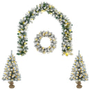 Mini-juletræssæt 60 cm 125 LED'er Varm hvid PVC Grøn og Hvid