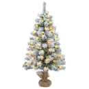 Mini-juletræssæt 60 cm 125 LED'er Varm hvid PVC Grøn og Hvid