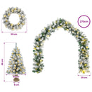 Mini-juletræssæt 60 cm 125 LED'er Varm hvid PVC Grøn og Hvid