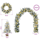 Mini-juletræssæt 60 cm 125 LED'er Varm hvid PVC og PE