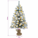 Mini juletræ med sne 60 cm 25 LED'er Varm hvid PVC Grøn og Hvid