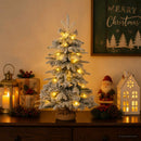 Mini juletræ med sne 60 cm 25 LED'er Varm hvid PVC og PE