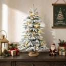 Mini juletræ med sne 60 cm 25 LED'er Varm hvid PVC og PE