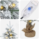Mini juletræ med sne 60 cm 25 LED'er Varm hvid PVC og PE