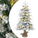 Mini juletræ med sne 60 cm 25 LED'er Varm hvid PVC og PE