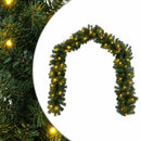 Julekrans Grøn 270 cm PVC 50 LED'er
