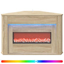 Pejs med LED-bånd Sonoma-eg 95 x 42,5 x 60 cm Konstrueret træ