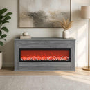 Elektrisk pejs Grå Sonoma 114 x 18 x 58,5 cm Konstrueret træ